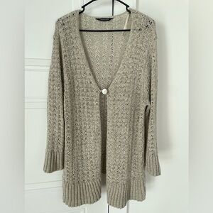 Debenhams Collection Loose Knit Beige Sweater Cardigan UK Size 22 (US Size 18)
